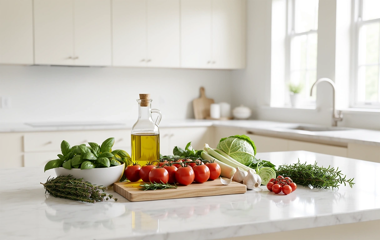 Frische gesunde Zutaten für die Ernährungsberatung